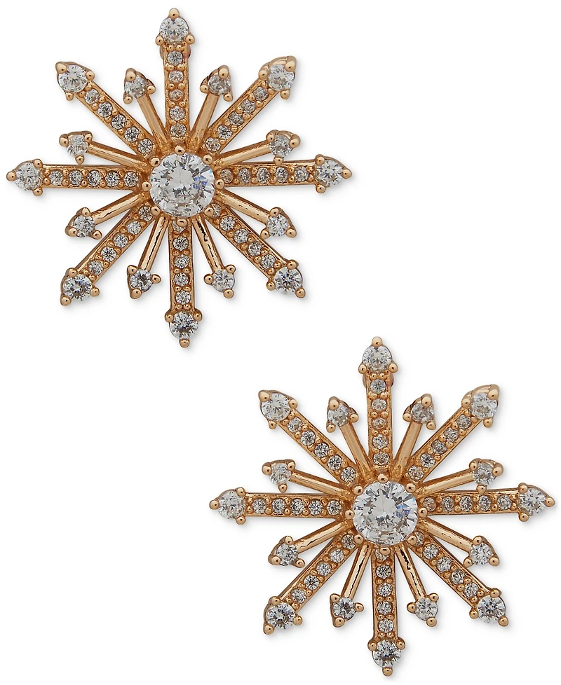 Anne Klein Gold-Tone Cubic Zirconia Star Stud Earrings