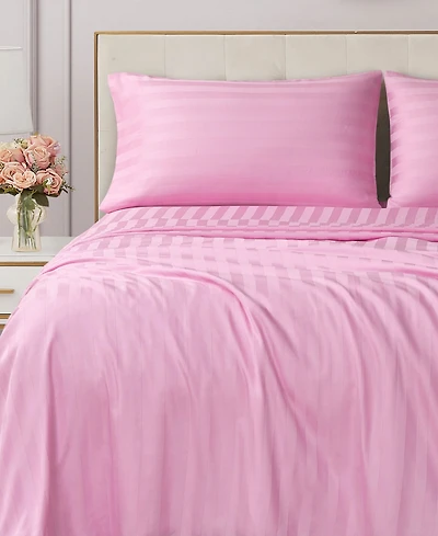 Juicy Couture Royal Dreams Damask Stripe 300-Thread Count Sateen Cotton 3-Pc. Sheet Set, Twin