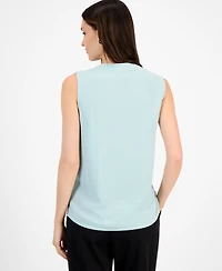 Kasper Women's Sleeveless V-Neck Top, Regular & Petite