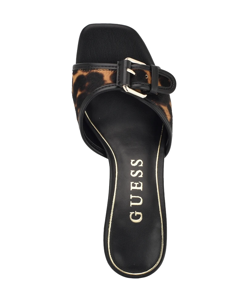Guess Women's Dista Buckle Kitten Heel Sandals