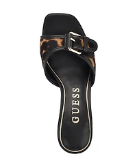 Guess Women's Dista Buckle Kitten Heel Sandals