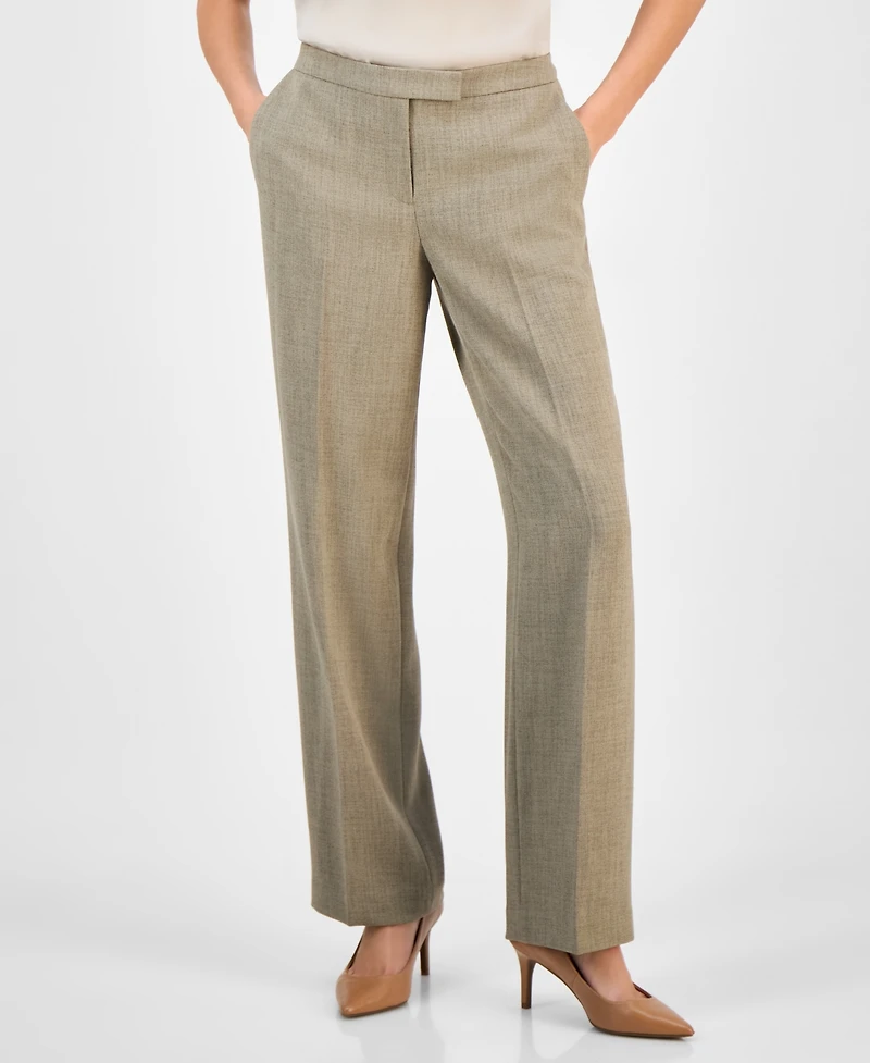 Kasper Women's Mid Rise Straight Leg Pants, Regular & Petite