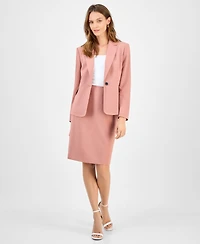 Kasper Women's One Button Notched Collar Blazer