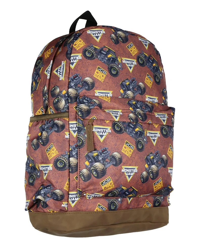 Monster Jam Backpack Jcb DIGatron Truck All-Over Print School Book Bag