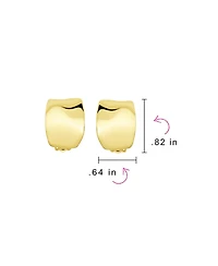 Bling Jewelry Set of 2 Geometric Dome Half Hoop Clip-On Earrings for Non-Pierced Gold Plated