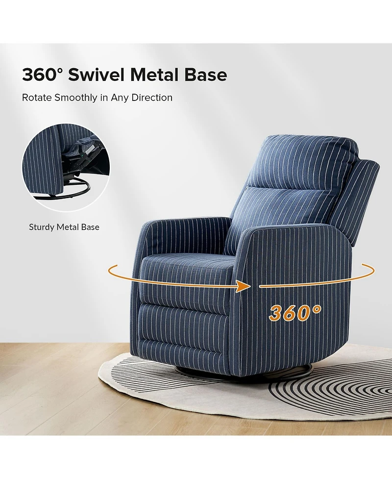 Coral Modern Ergonomic Swivel Rocker Manual Recliner