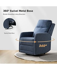 Coral Modern Ergonomic Swivel Rocker Manual Recliner