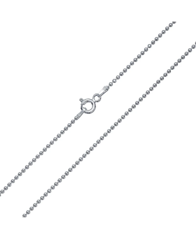 Bling Jewelry 150 Gauge Strong .925 Sterling Silver Shot Bead Ball Chain Necklace 16 18 20 24 Inch Nickle-Free Made In Italy