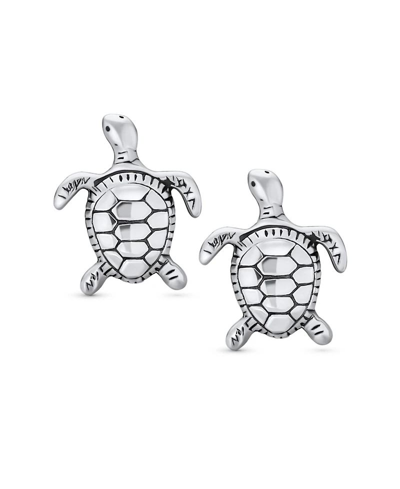 Bling Jewelry Set of 2 Hawaiian Sea Tortoise Turtle Dolphins Stud Earrings Sterling Silver