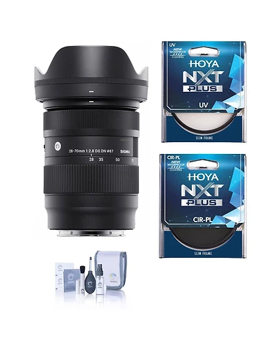 Sigma 28-70mm f/2.8 Dg Dn Contemporary Lens for L Mount, Bundle with Hoya Nxt Plus 67mm Uv+Cpl Filter Kit, Cleaning Kit