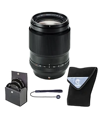 Fujifilm Xf 90mm f/2 R Lm Wr Lens, Black, Bundle with 62mm Digital Essentials Filter Kit and 15x15" Lens Wrap