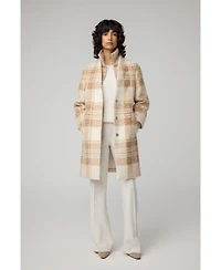 Soia & Kyo Women's Samantha Straight-Fit Plaid Coat With Bib