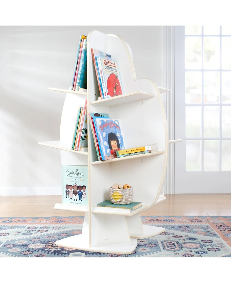 Guidecraft EdQ Reading Tree - Natural: Wooden Standing Bookshelf for Kids', Book Rack for Toys and School Supplies in Homeschool
