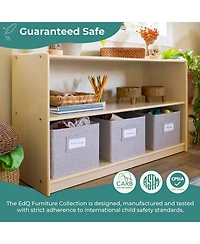 Guidecraft EdQ 2-Shelf Open Storage 24" - White: Wooden Kids' Classroom Storage Furniture, Playroom and Bedroom Toy Cube Organizer