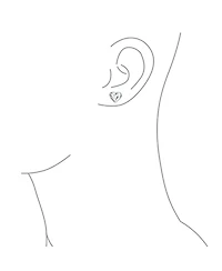 Bling Jewelry Set of 2 Double Open Heart Shaped Puffed Stud Earrings Rose Gold Plated Silver