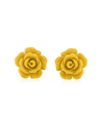 Bling Jewelry Set of 3 Romantic 3D Carved Rose Flower Post Stud Earrings 10MM Lightweight