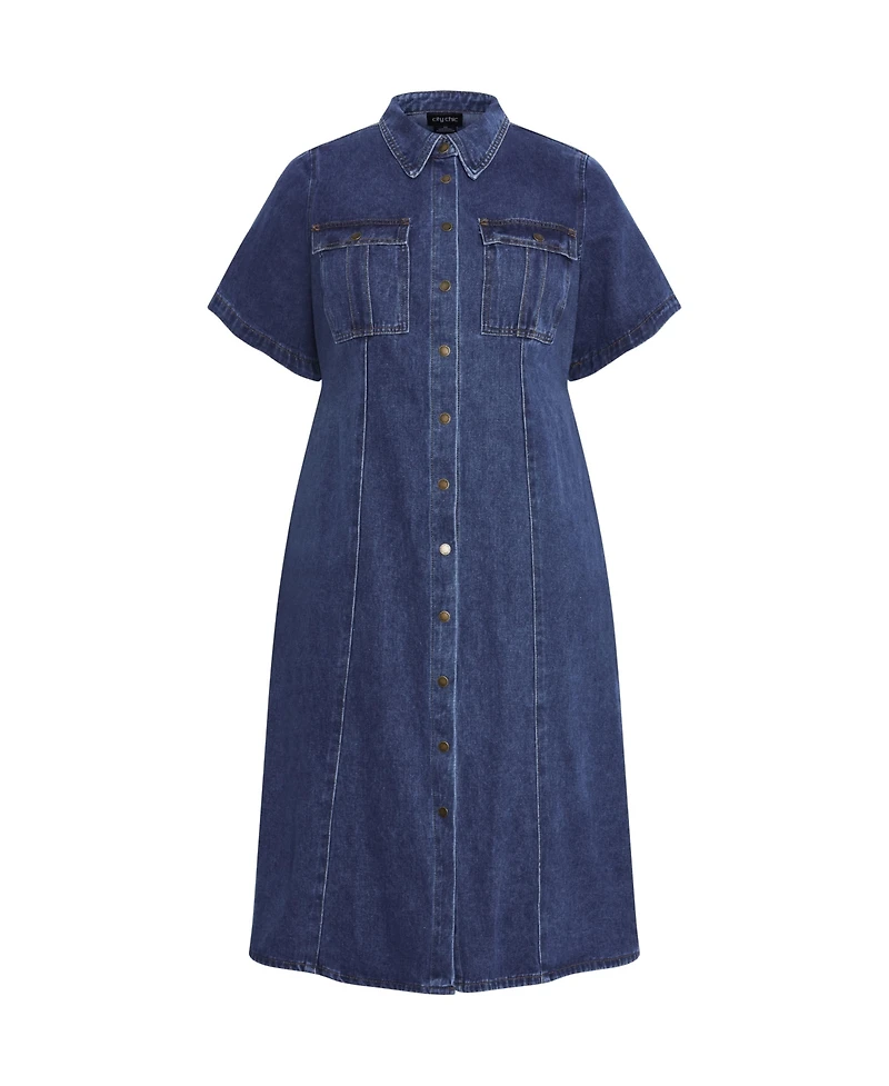 City Chic Plus Size Jade Denim Dress
