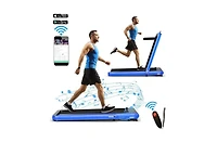 4.75HP 2 In 1 Folding Treadmill with Remote App Control-Navy