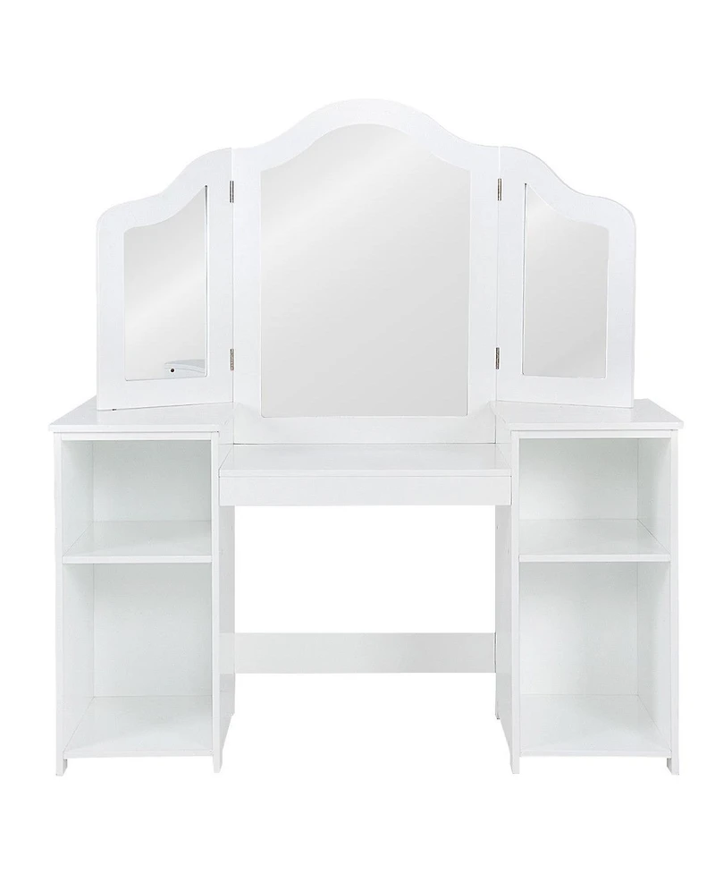 Vanity Table Set Makeup Dressing Kids Girls Study Table Tri Folding