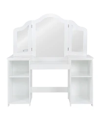 Vanity Table Set Makeup Dressing Kids Girls Study Table Tri Folding