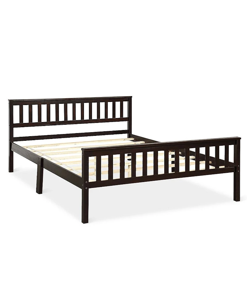 Wood Bed Frame Support Platform with Headboard and Footboard