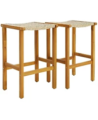 Patio Wood Bar Stools Set of 2