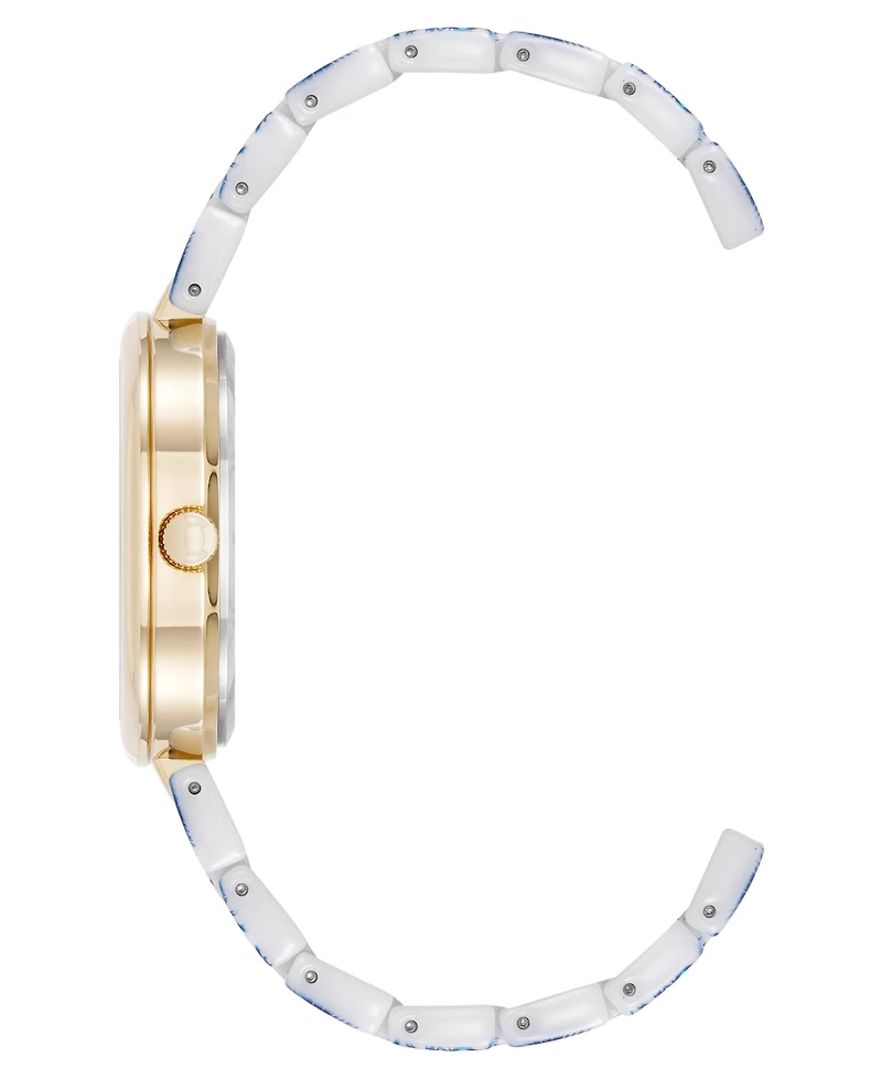 Anne Klein Women's Quartz Flower Pattern Ceramic Bracelet Watch