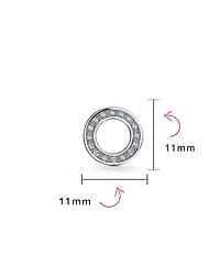 Bling Jewelry Set of 2 Open Circle Disc Pave Cz Stud Earrings Rose Gold Plated Sterling Silver