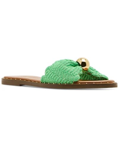 Steve Madden Women's Dipsy Knotted Embellished Slide Sandals