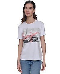 Karl Lagerfeld Paris Petite Bonjour Graphic T-Shirt