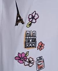 Karl Lagerfeld Paris Petite Multi Embroidered T-Shirt