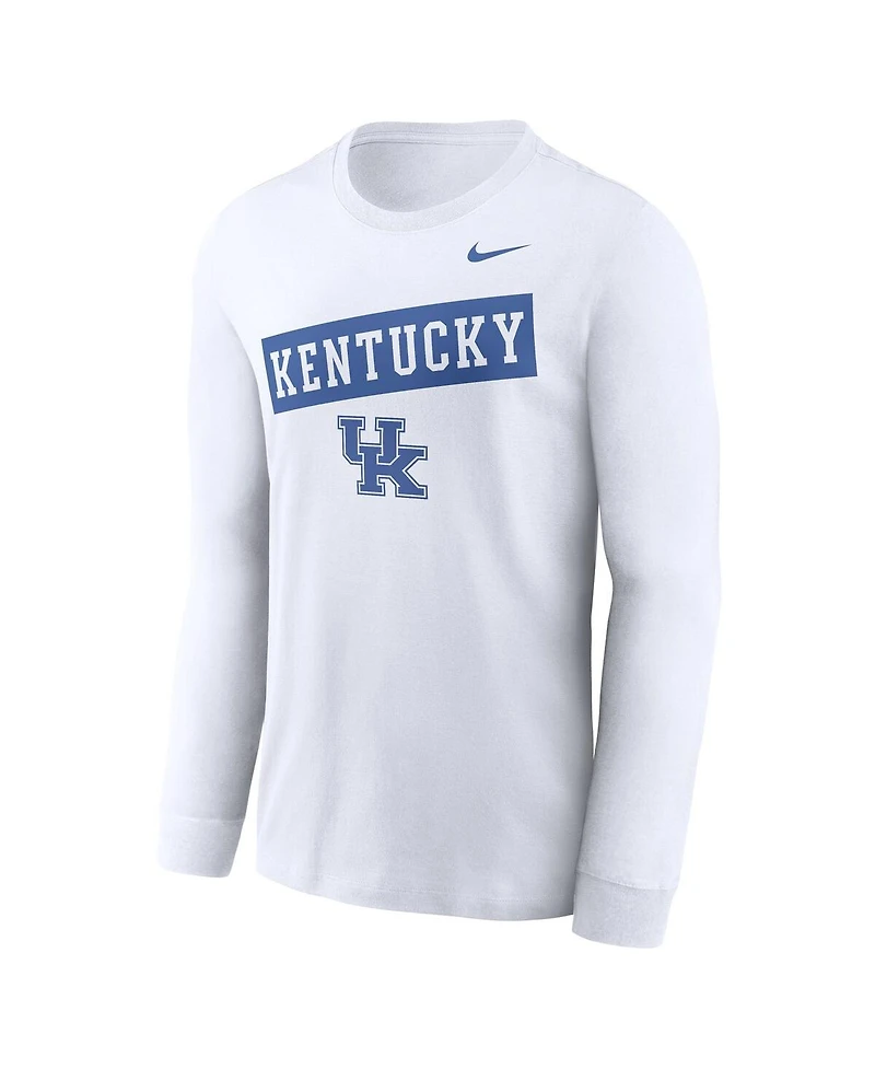 Nike Men's White Kentucky Wildcats Two-Hit Classic Location Long Sleeve T-Shirt