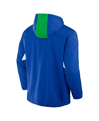 Fanatics Men's Royal Seattle Sounders Fc Free Kick Woven Quarter-Zip Hoodie Jacket