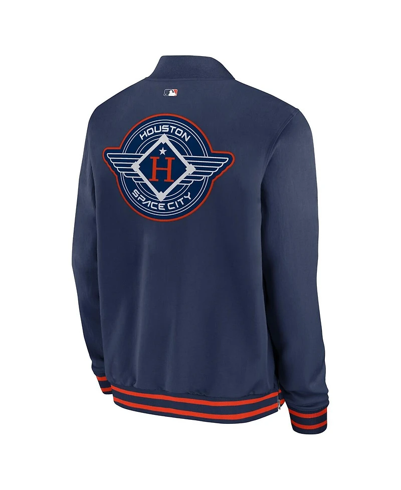 Nike Men's Navy Houston Astros 2025 City Connect Authentic Collection Full-Zip Bomber Jacket