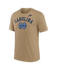 Nike Men's Heather Light Brown North Carolina Tar Heels Legacy Arch Tri-Blend T-Shirt