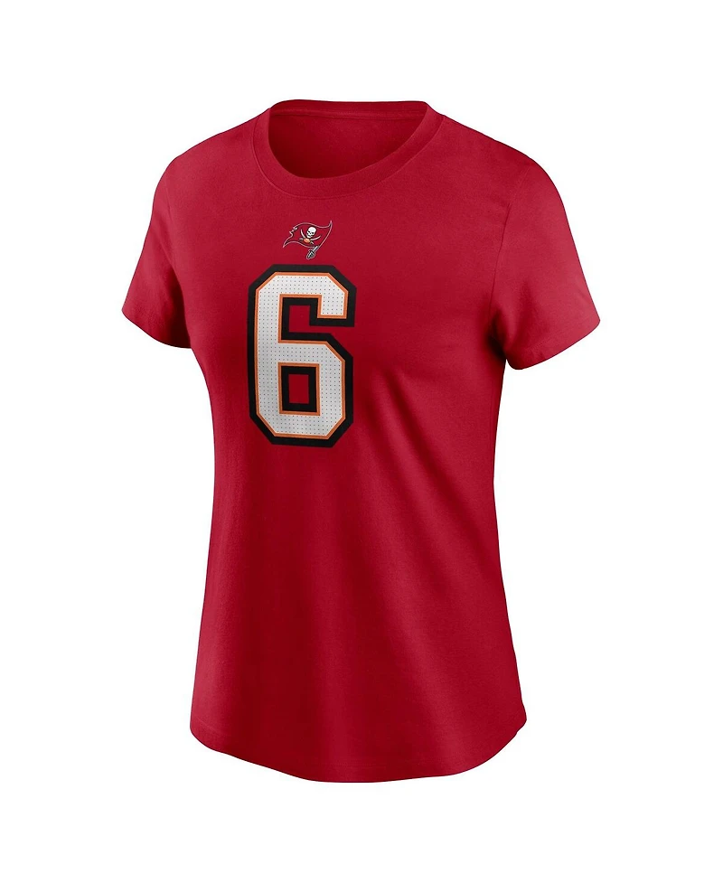 Nike Women's Baker Mayfield Red Tampa Bay Buccaneers Player Name Number T-Shirt