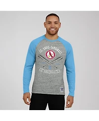 Fanatics Men's Heather Gray St. Louis Cardinals Raw Edge Raglan Long Sleeve Baseball T-Shirt