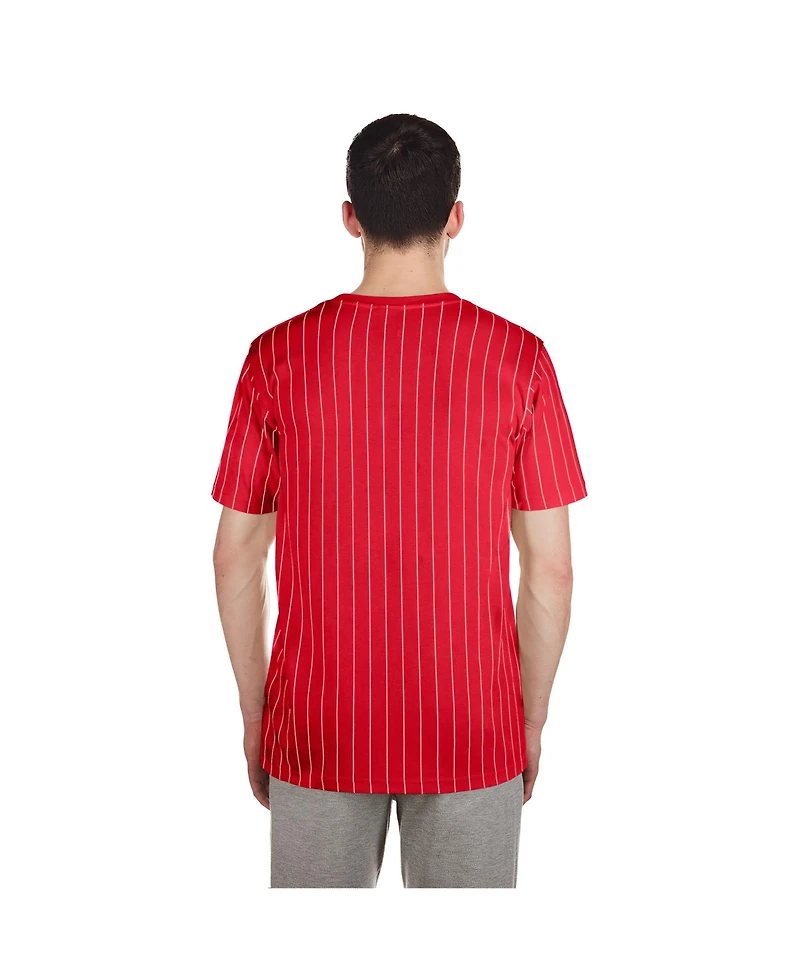 New Era Men's Red St. Louis Cardinals Throwback Pinstripe T-Shirt