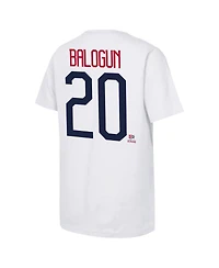 Outerstuff Big Boys and Girls Folarin Balogun White Usmnt Name Number T-Shirt