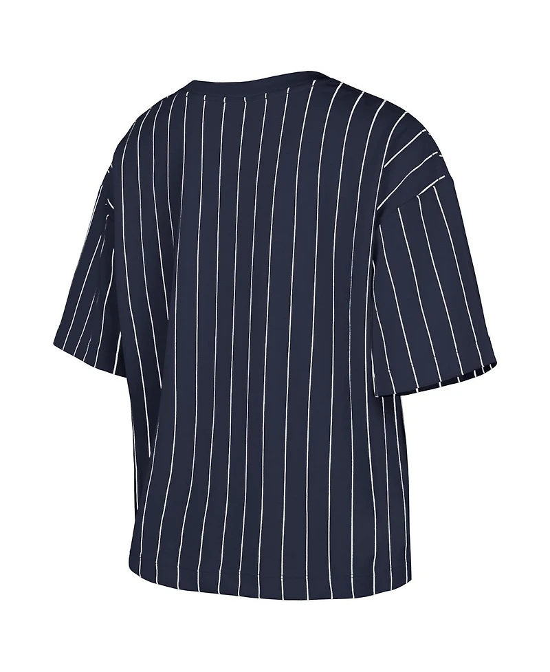 New Era Women's Navy Houston Astros 2025 City Connect Boxy Pinstripe T-Shirt