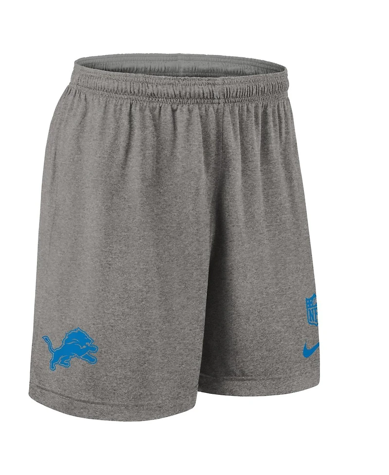 Nike Men's Gray Detroit Lions Sideline Reversible Performance Shorts