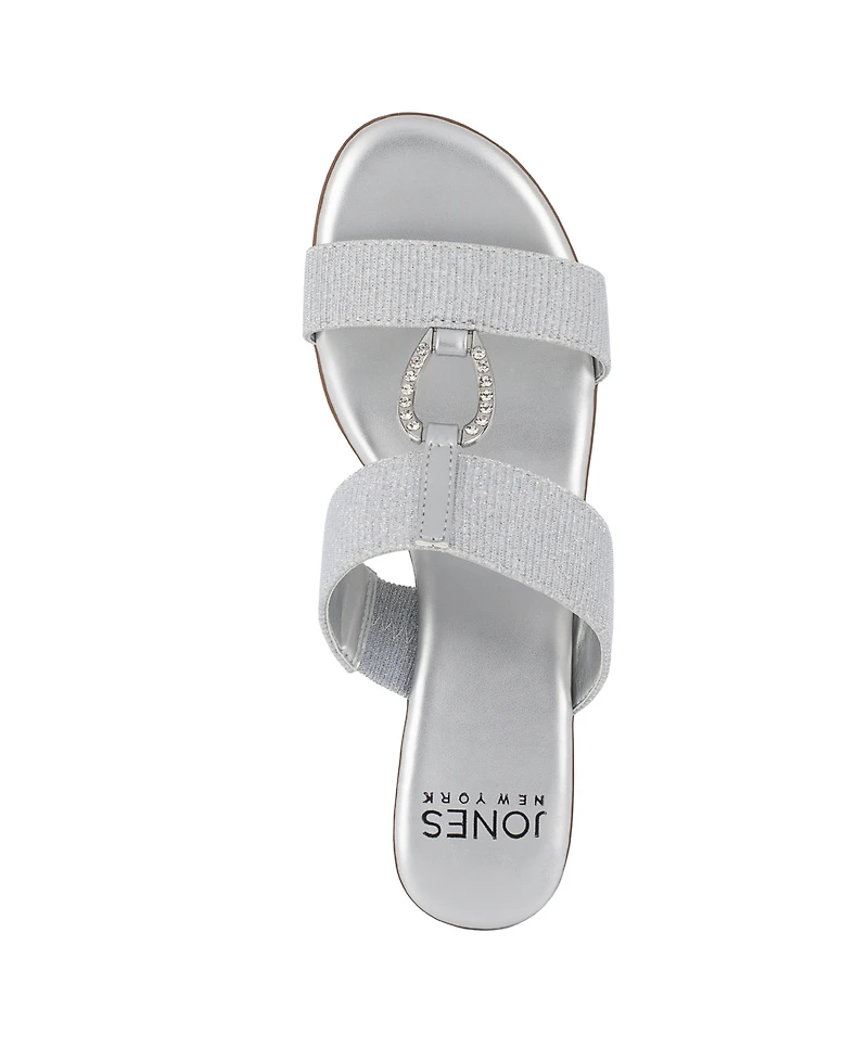 Jones New York Women's Eanna Ornamented Double Band Dress Sandals