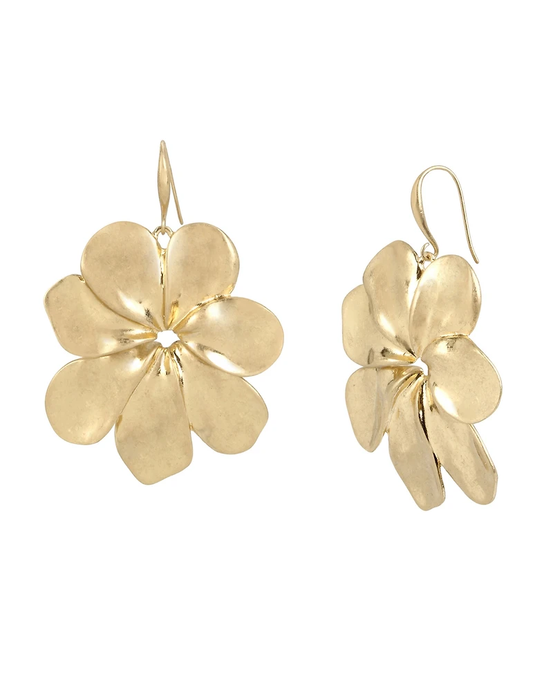 Robert Lee Morris Soho Gold Statement Flower Drop Earrings