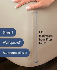 Rayon from Bamboo 4 Piece Deep Pocket Cooling Sheet Set - Queen Light Grey