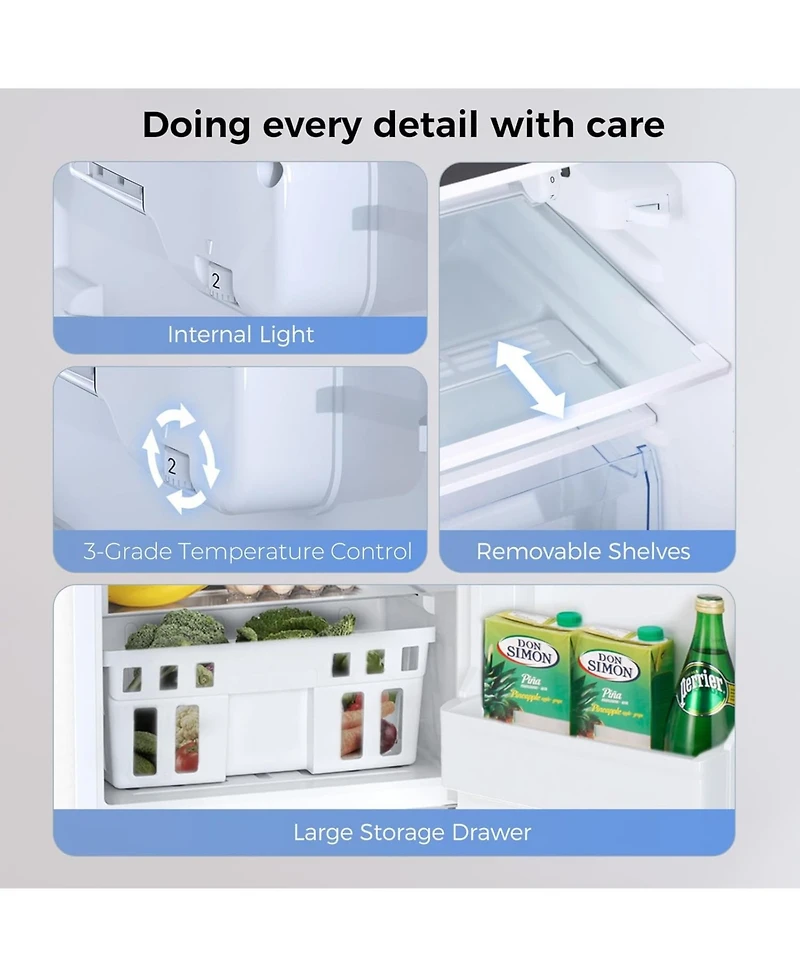 Cowsar 3.2 cubic foot mini fridge with separate freezer compartment and double door design is perfect for a basement, apartment, dorm room or office