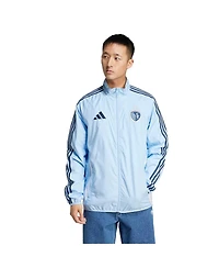 Adidas Men's Sky Blue/White Sporting Kansas City 2025 Anthem Reversible Full-Zip Jacket