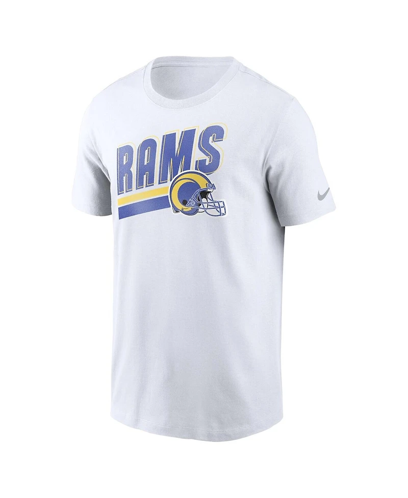 Nike Men's White Los Angeles Rams Essential Blitz Lockup T-Shirt