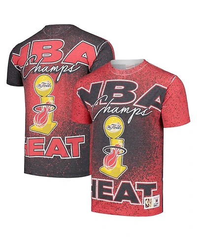 Mitchell & Ness Men's Red Miami Heat Hardwood Classics 2006 Nba s Champ City T-Shirt