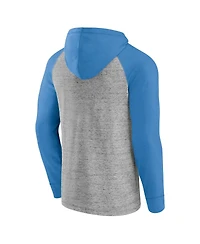 Fanatics Men's Gray/Heather Royal Los Angeles Dodgers Single Play Speckled Lightweight Pullover Hoodie