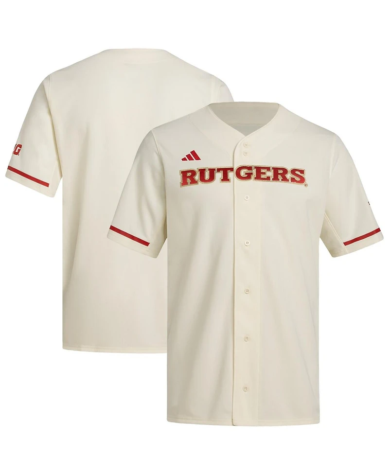 Adidas Men's Cream Rutgers Scarlet Knights Replica Baseball Jersey